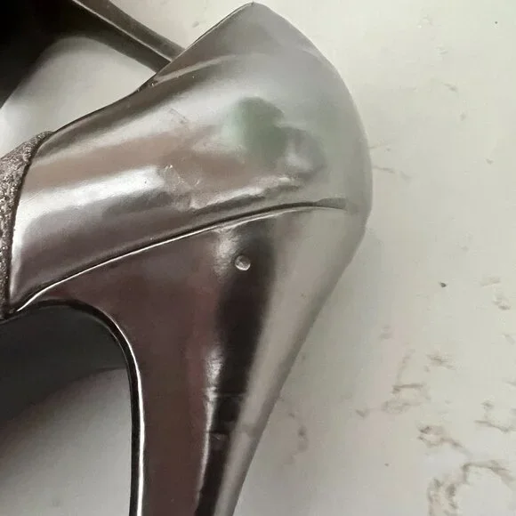 Marc Fisher Tumble Glitter Sparkle Stiletto Heels Pumps Peep Toe Size 10M - Picture 6 of 16